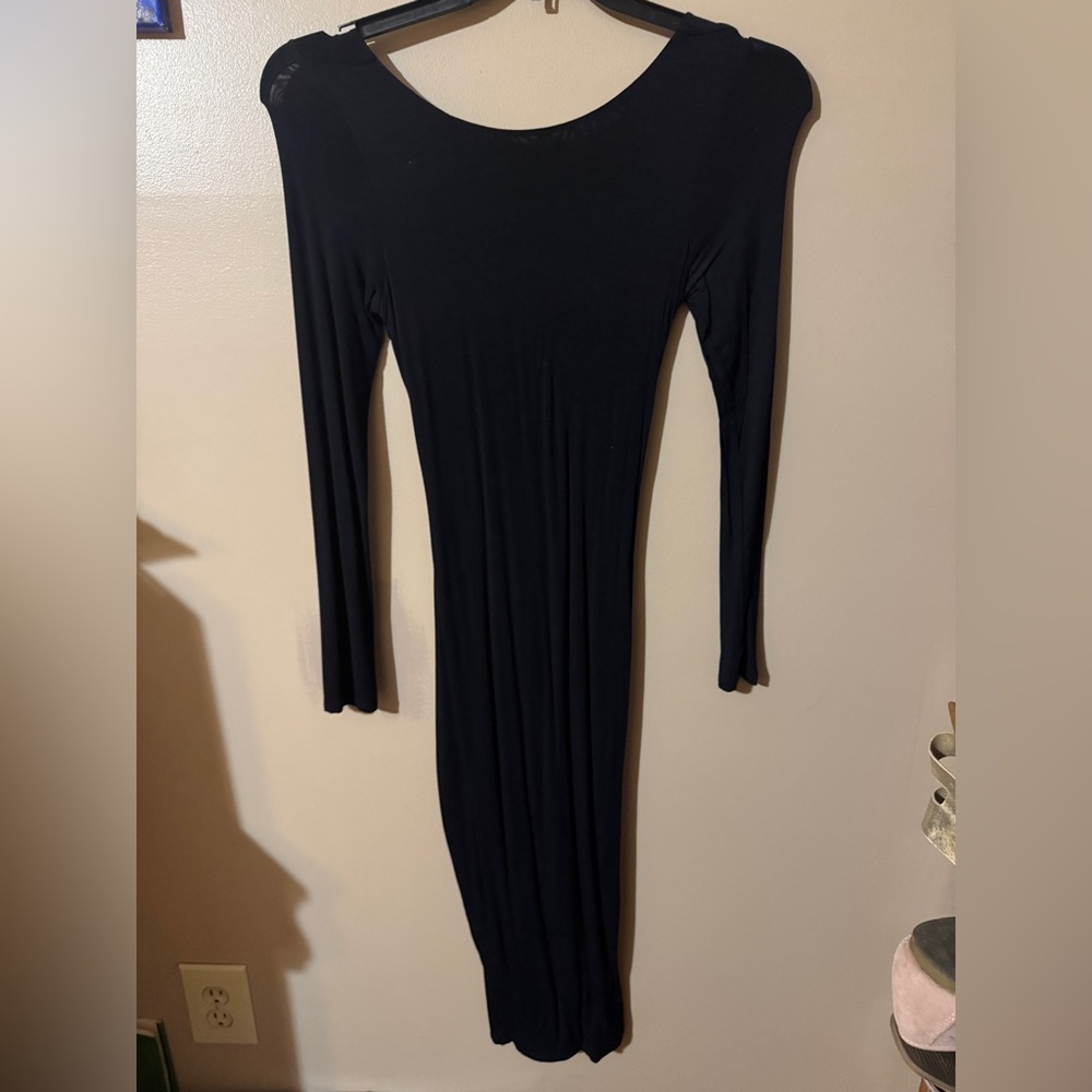 Elegant Black Long Sleeve Dress
